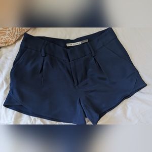 Alice + Olivia silk butterfly shorts, navy